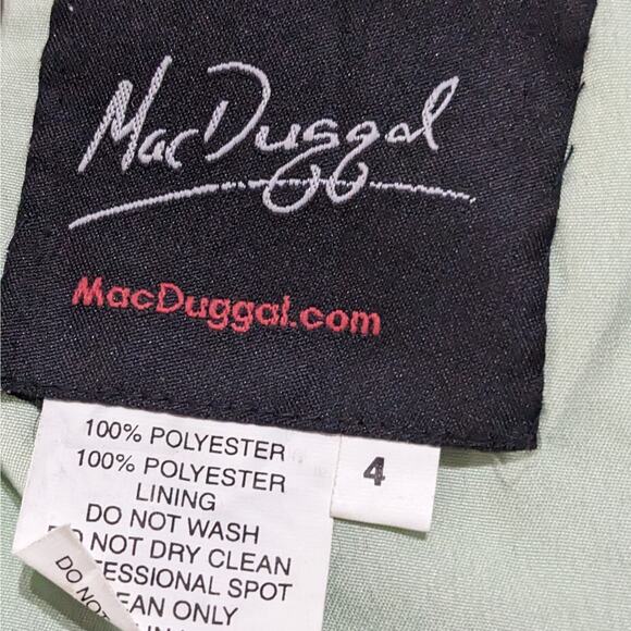 NWT Mac Duggal Sequined Sleeveless V Neck Midi Dress Sage Green Women's Size 4 - Picture 10 of 10